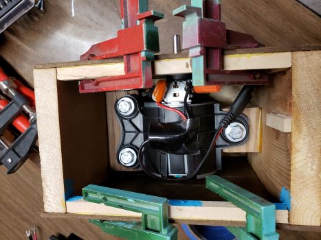 gluing wood strips on sides
    for mounting lid